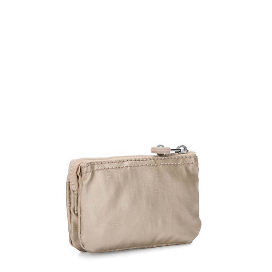 Kipling Creativity Mini Metallic Pouch Keychain Tassen Goud Beige | BE 2100RV